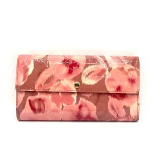 LOUIS VUITTON Limited Edition Rose Velours Monogram Vernis Ikat Sarah Wallet